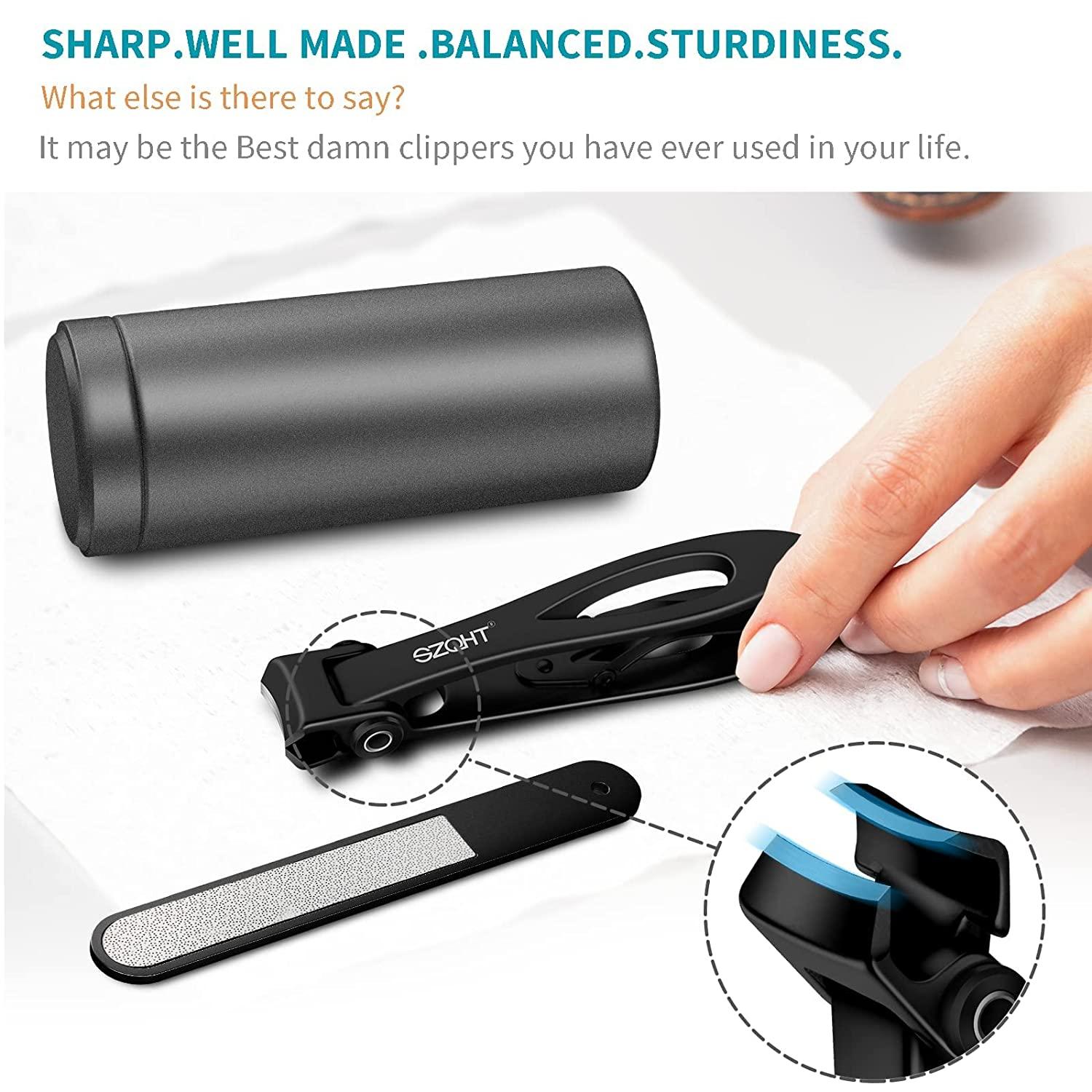 SZQHT Ultra Wide Jaw Opening Nail Clippers Set Toenail Clippers for