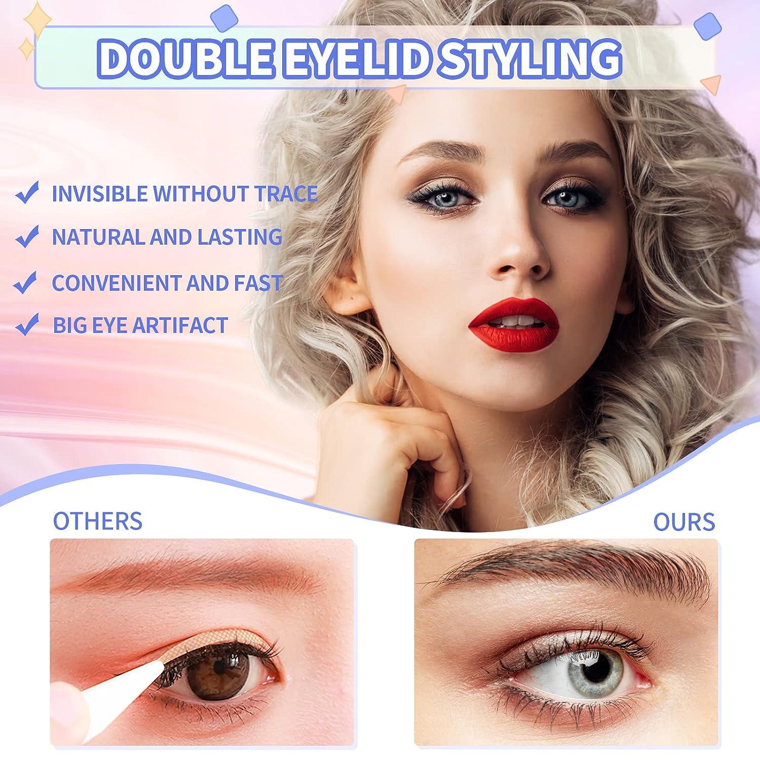Eyelid Tape(480 PCS) 3 Types Waterproof Eyelid Lifter Strips with Double  Eyelid Styling Cream & Y-Fork Rods & Tweezers Double Eyelid Tape for Hooded  Droopy Uneven Mono-Eyelids (480 PCS)
