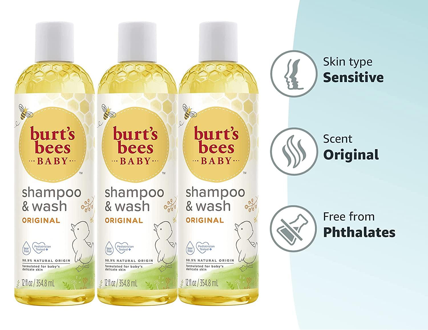 Interesseren Passend Niet meer geldig Burt's Bees Baby Shampoo & Wash, Tear Free Soap, Natural Baby Care,  Original,12 Ounce (Pack of 3) Original S&W_3pk 3 Count