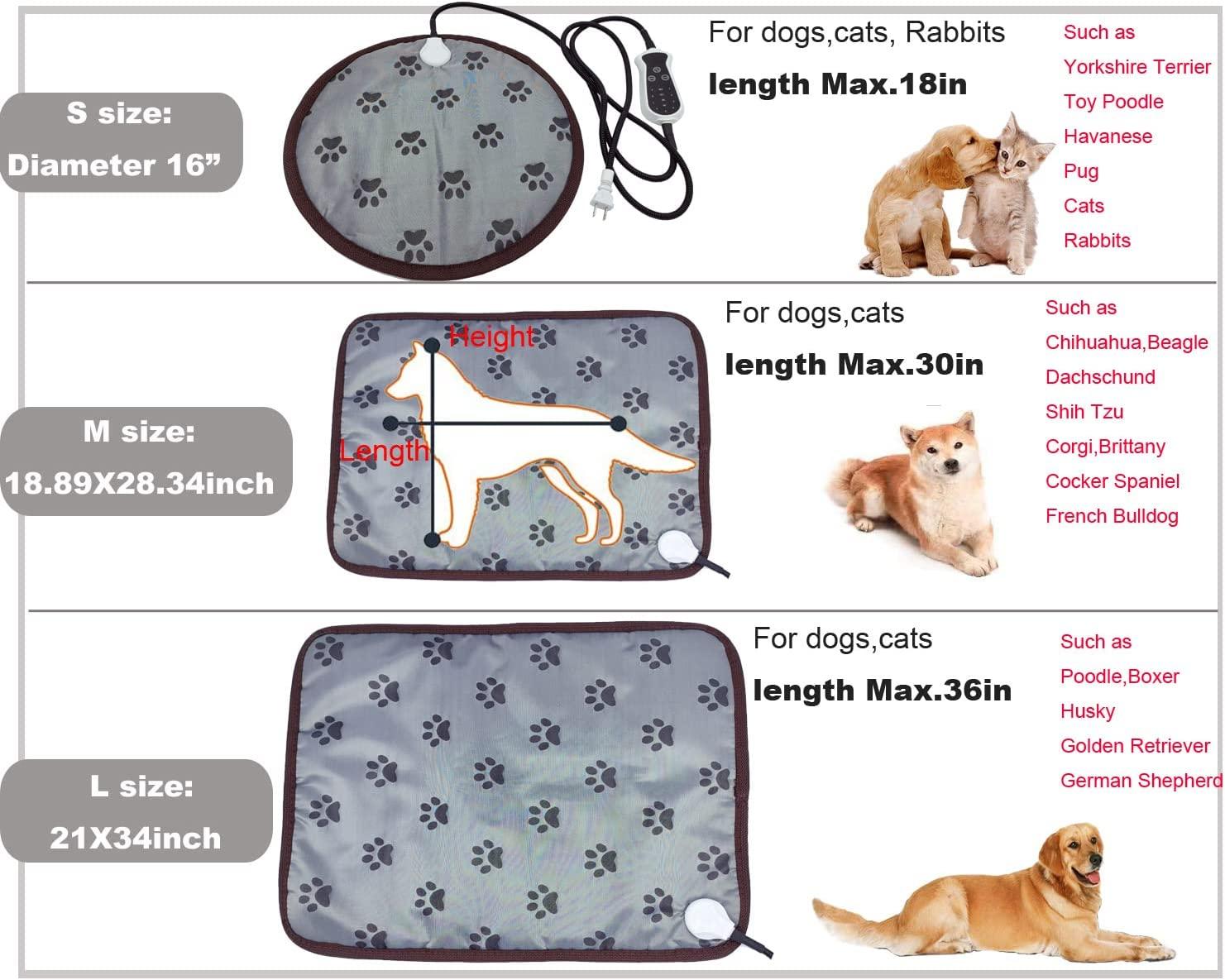 DEOMAN Dog Heating Pad for Large Dog Bed Indoor,Waterproof Heated Mat, Pet  Cat, Puppy Heating