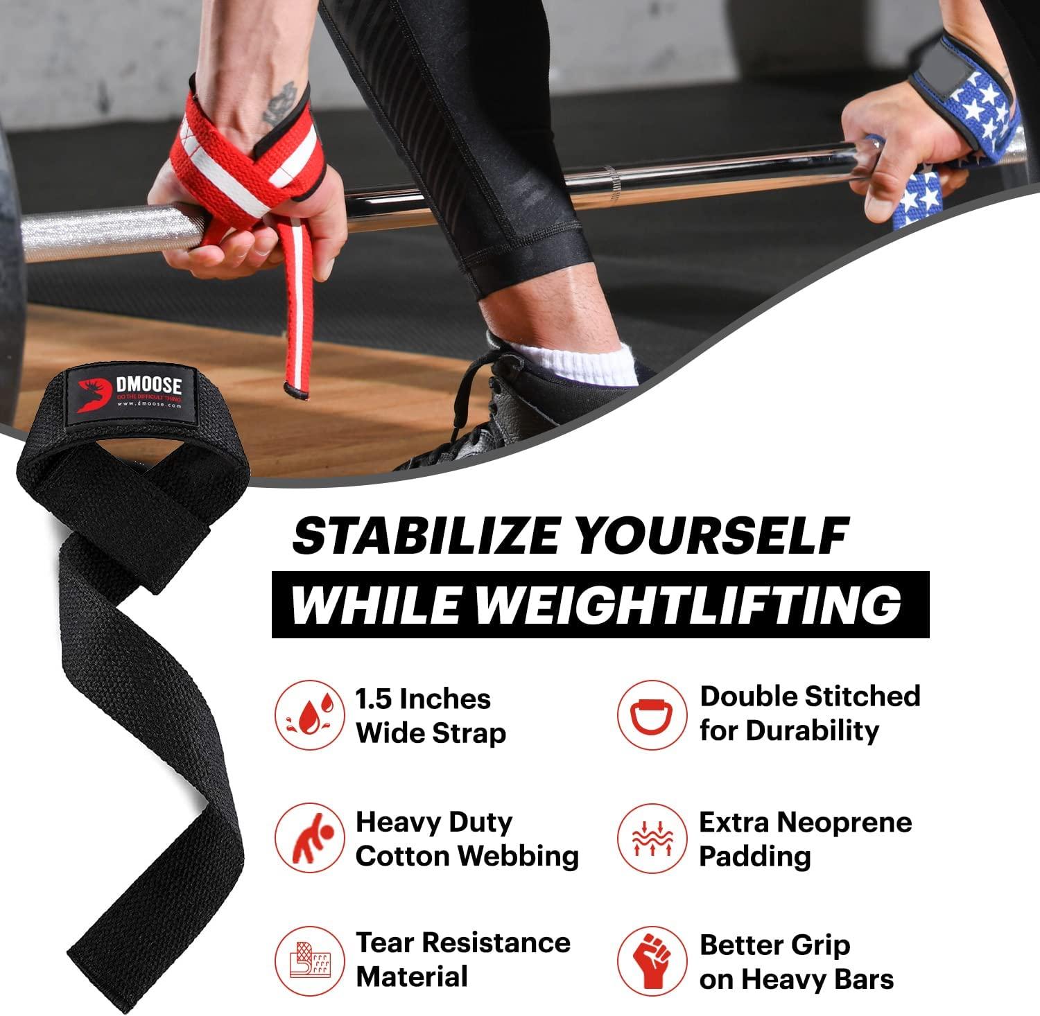 Moose 24 Lifting Straps Cotton & Neoprene Padded Support for