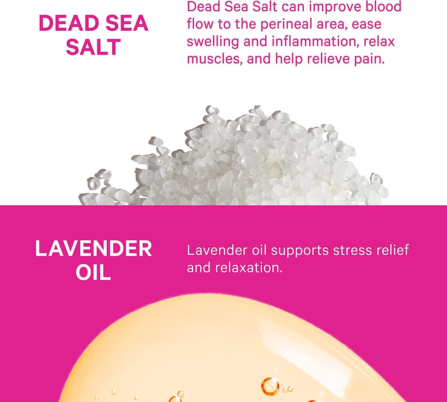 Pink Stork Postpartum Sitz Bath Soak - Dead Sea Salt for Perineal Care ...