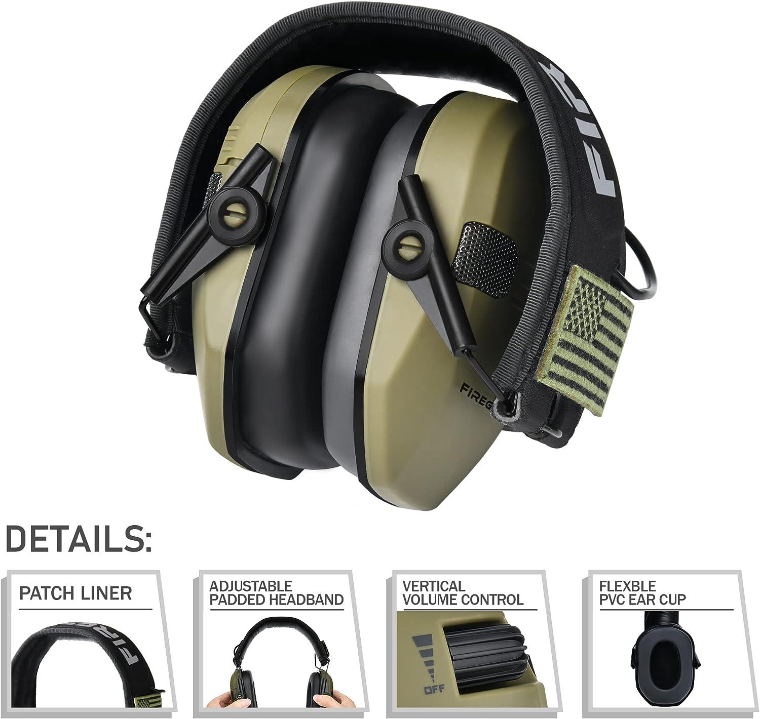 FIREGEAR Electronic Shooting Ear Protection Noise Cancelling Ear