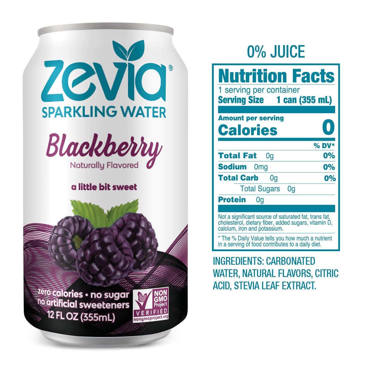 Zevia Sparkling Water Combo Pack 12 Ounce Cans (Pack Of 24)
