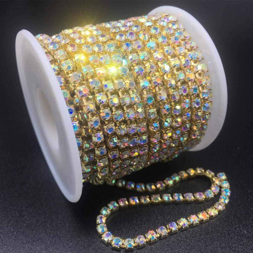  Rhinestone Chain Color AB SS12 for Sewing Decoration