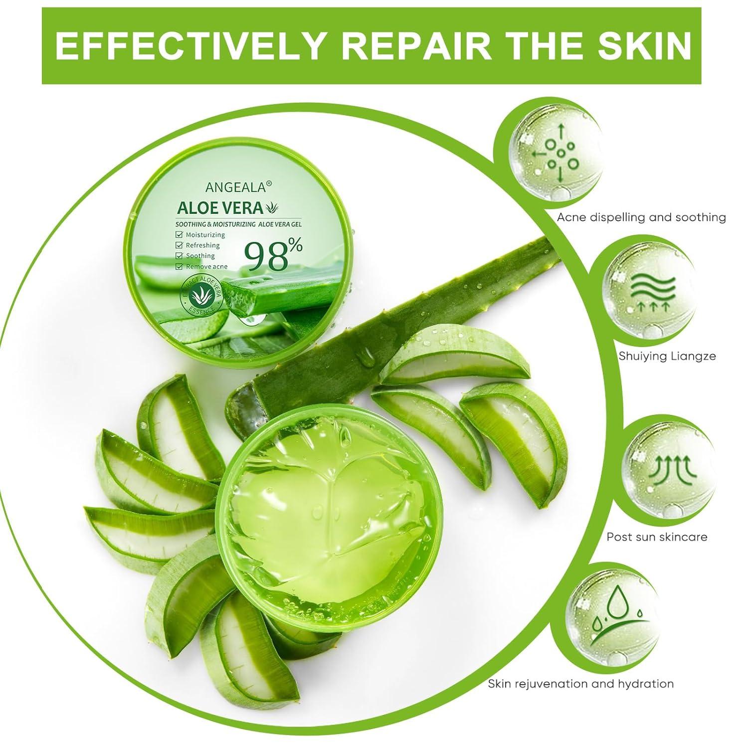 Organic Aloe Vera Gel for Face & Body | 98% Pure Freshly Harvested Soothing  Moisturizer for Skin Scalp & Hair (10oz | Buy Now with Express  International Delivery | GoSupps.com