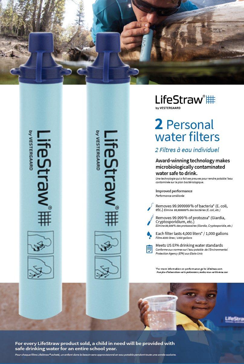 LifeStraw Personal Water Filter for Hiking, Camping, Travel, and Survival 
