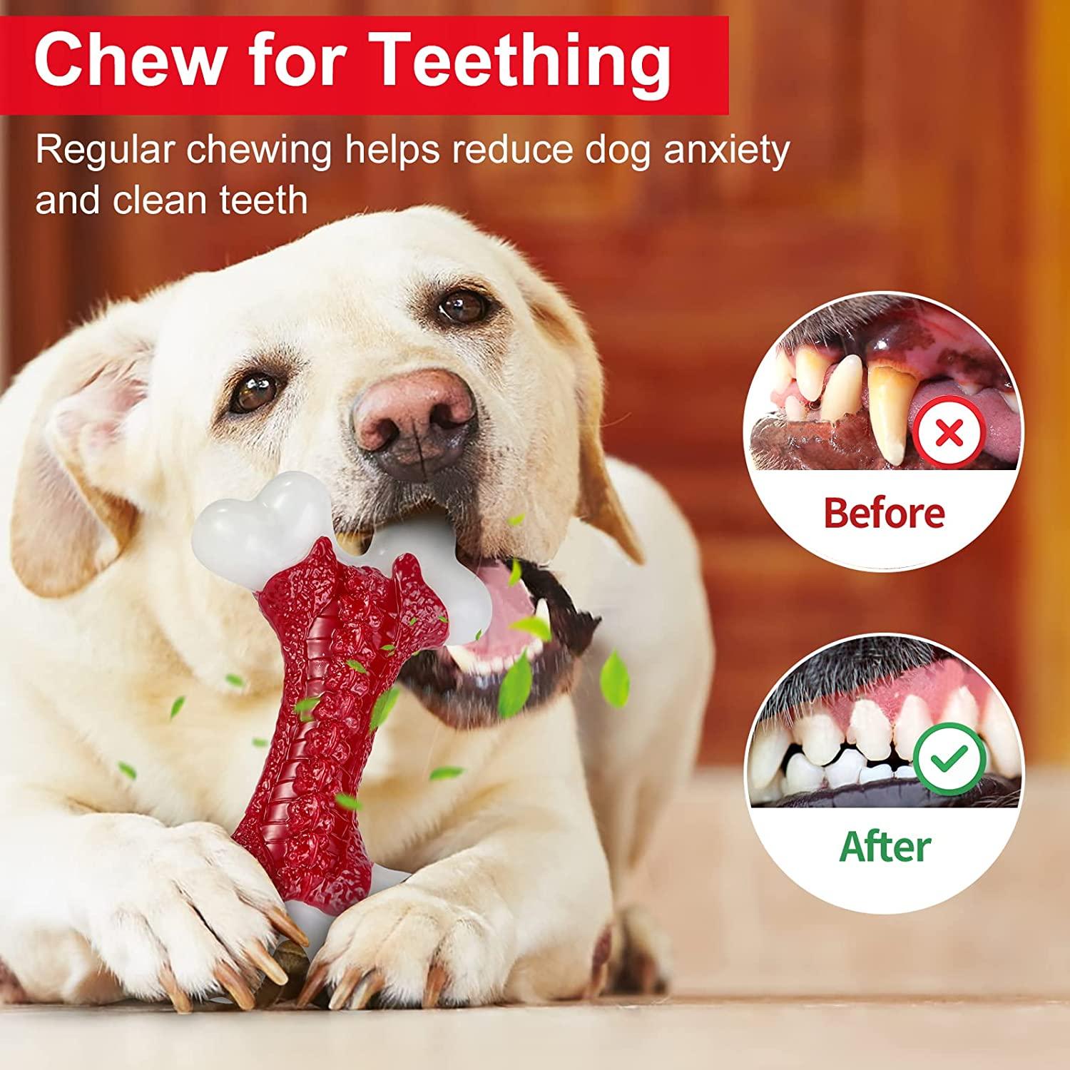 Tough Dog Toys, Dog Toys for Aggressive Chewers Large Breed, Kseroo  Aggressive Chew Toys for Large Dogs, Dog Bone Chew Toy Nylon Durable Dog  Toys for Large Dogs Dog Extreme Chew Toys