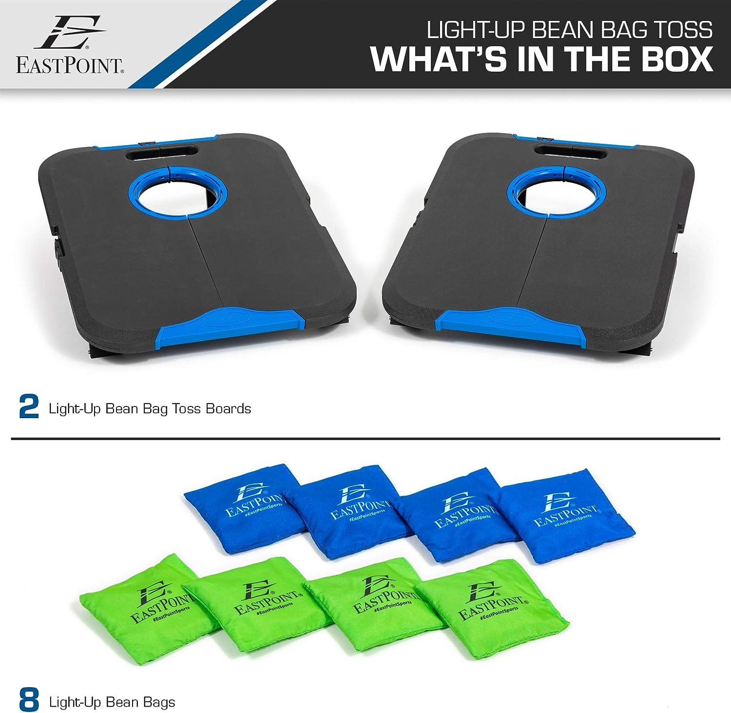 GoSports Regulation Size LED Cornhole Game Set - 4ft Boards, 8 Bean Bags, Foldable & Portable