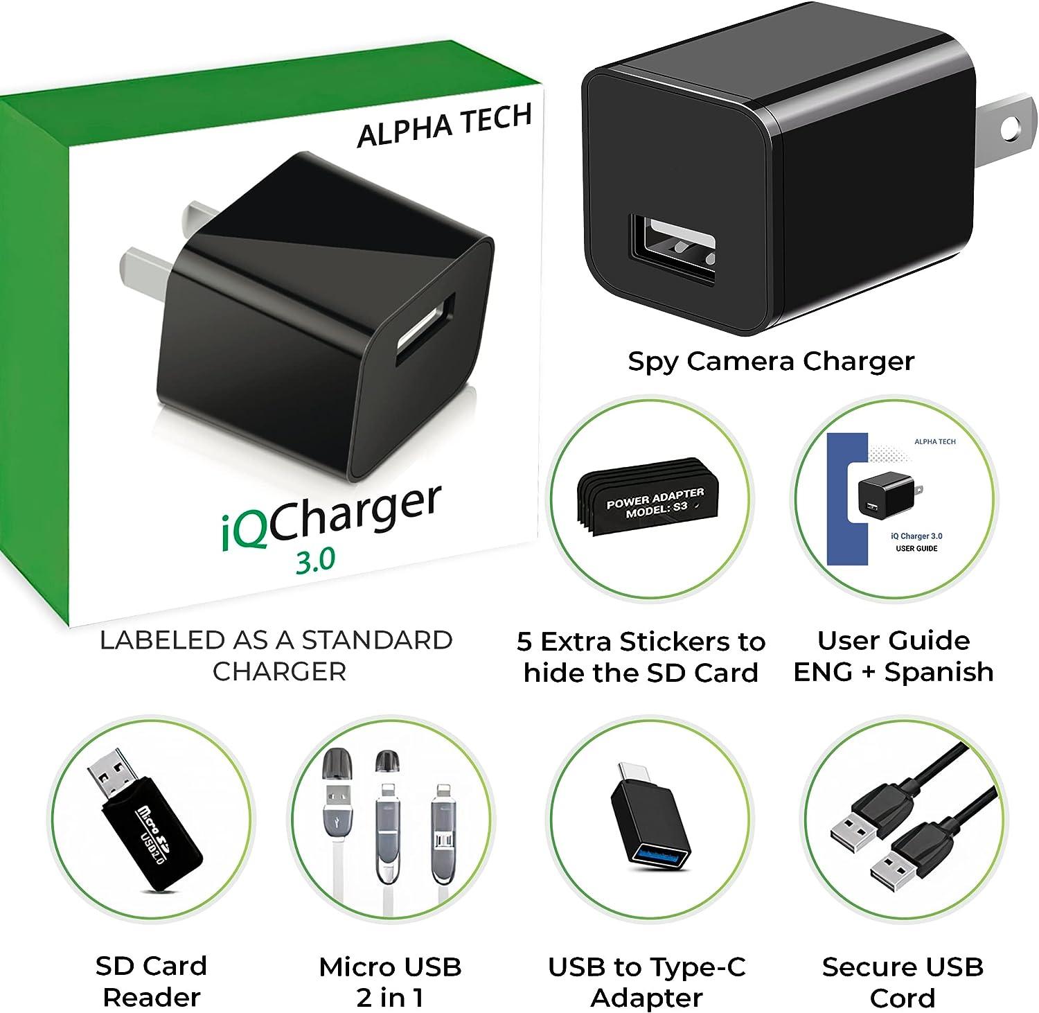Spy Camera Charger Hidden Camera Premium Pack HD 1080P
