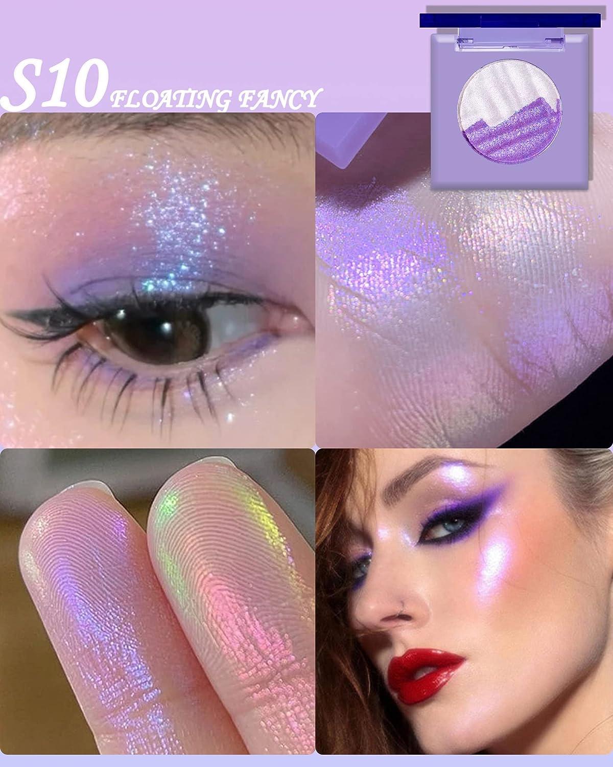 Purple Glitter Eyeshadow Palette- 2 in 1 Multichrome Metallic