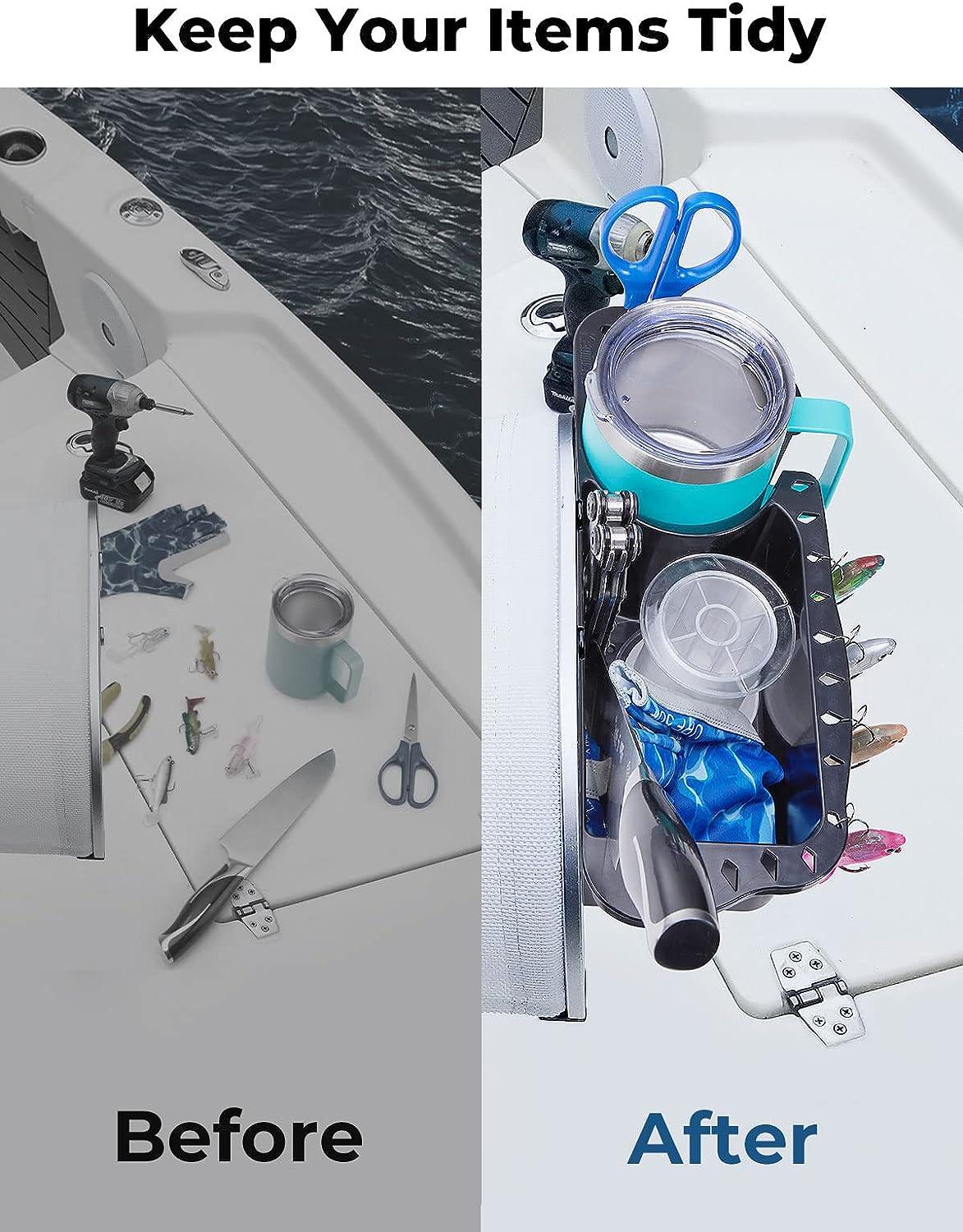 kemimoto Boat Caddy Organizer, Marine Cup Holder Universal Fit for Bass
