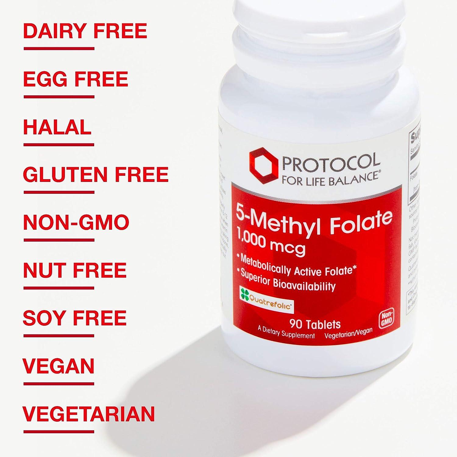 Which Form Of Folate Is The Most Bioavailable Protocol 5-Methyl Folate 1000mcg Supplement - 90 Tabs - Nerve Support