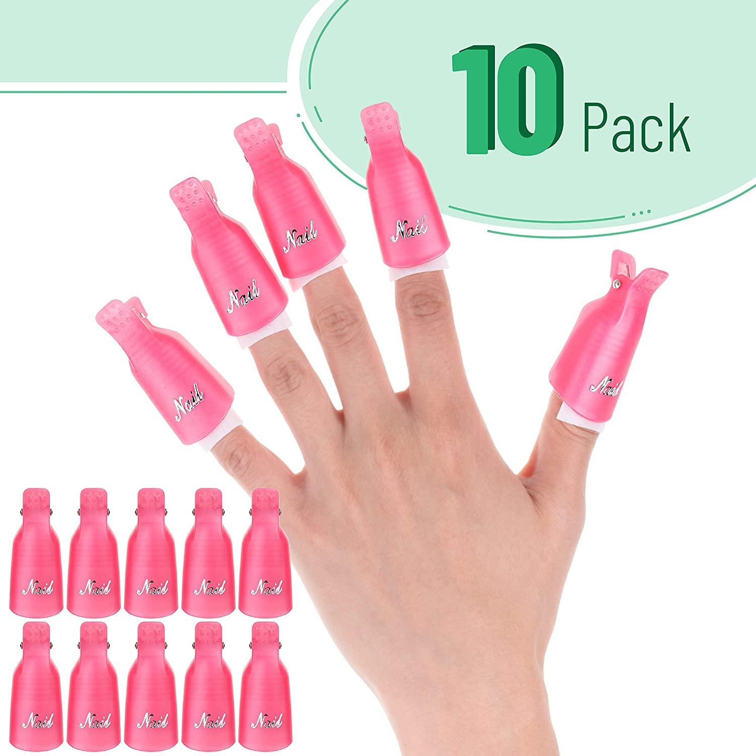 Slick Nail Polish Remover Clips, 10 pcs, Soak Off Gel Polish Remover