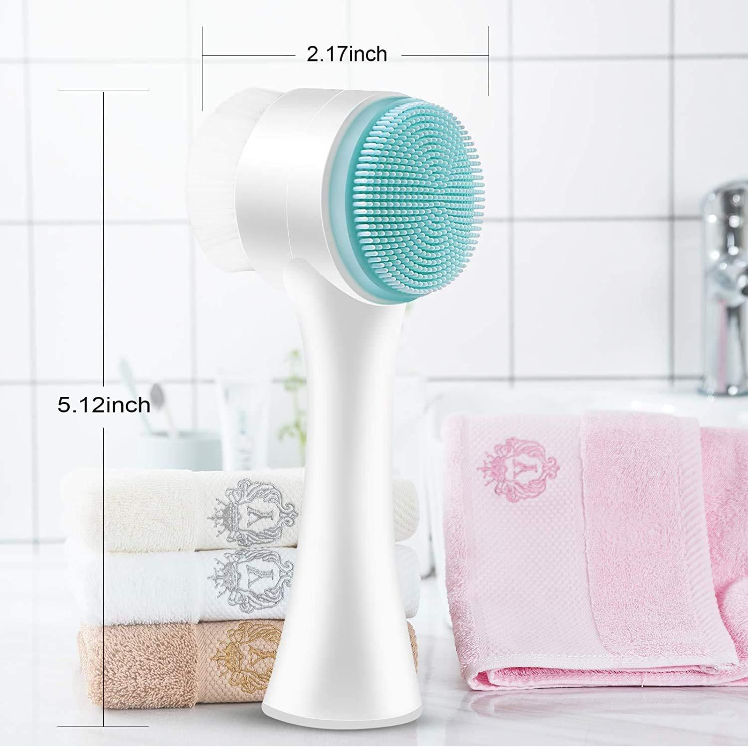 2-in-1 Manual Facial Cleansing Brush for Deep Pore Exfoliation and