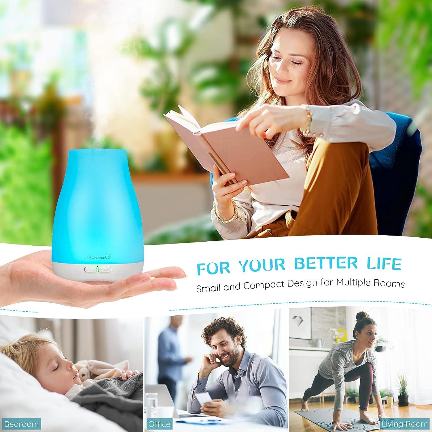 Homeweeks Diffusers, 100ml Colorful Essential Oil Diffuser with