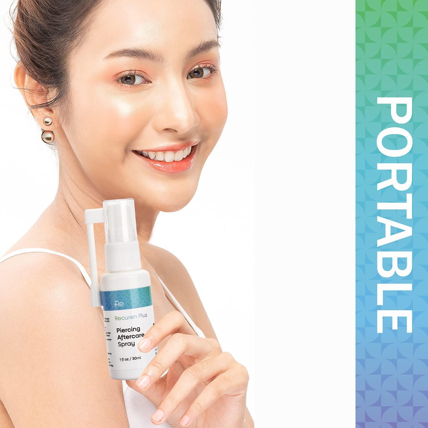 Recuren Plus Piercing Aftercare Spray Shrink Bumps & Heal Ears, Nose