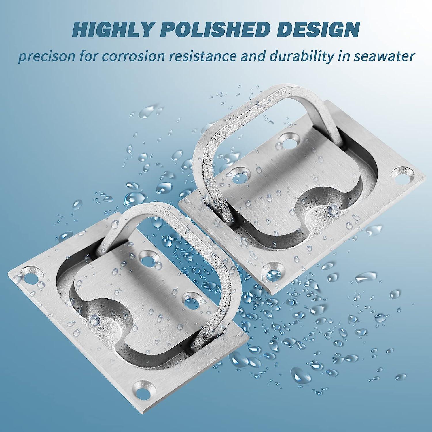 TEANTECH 316 Stainless Steel Hatch Pull Flush Lift Boat Ring Hatches