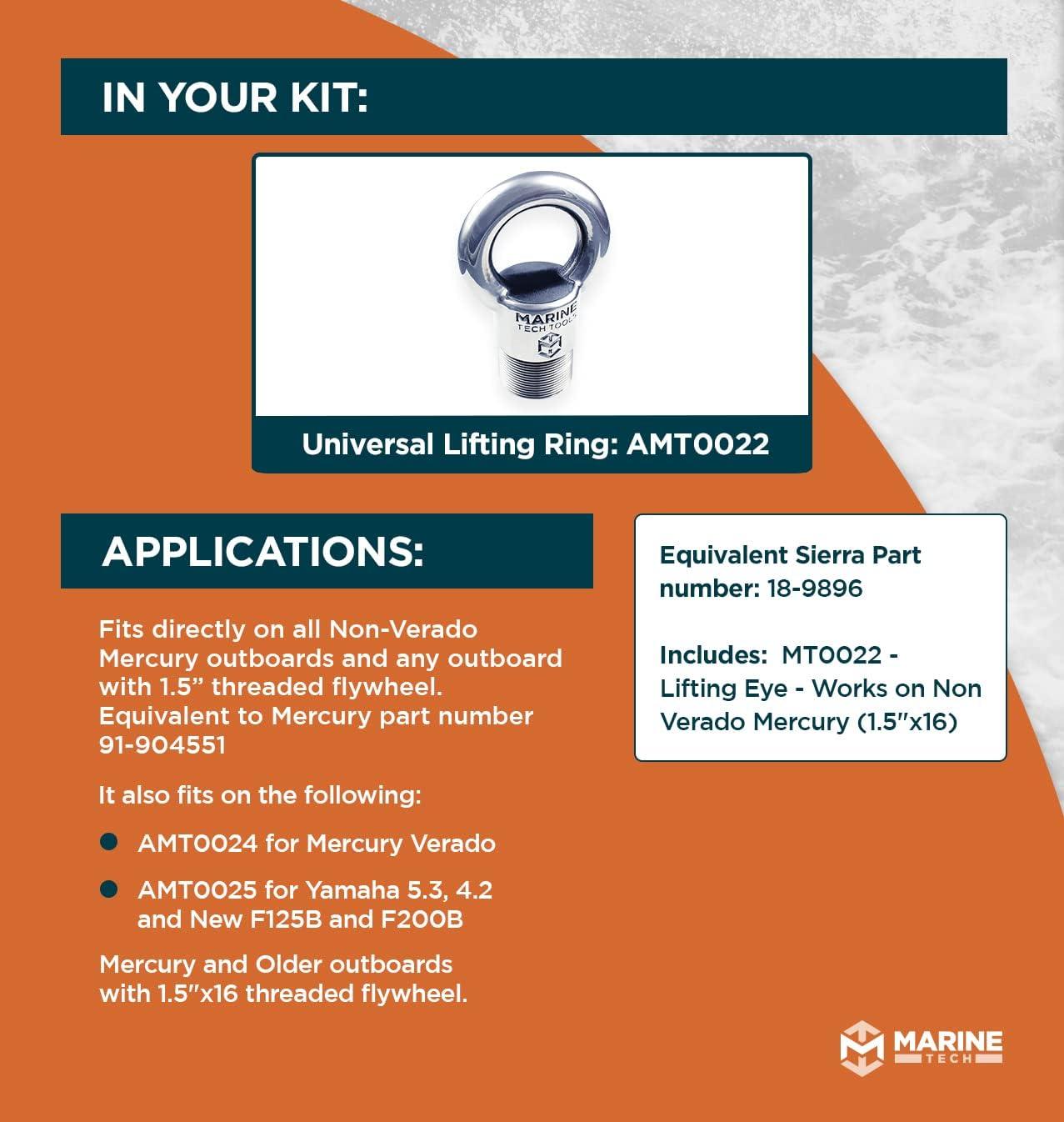 Marine Tech Tools AMT0022 Mercury Lifting Ring & Outboard Flywheel Puller Universal Lifting