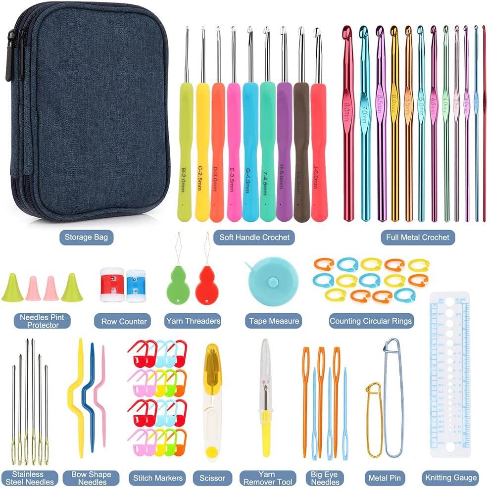 Katech 8 pcs Small Sizes Crochet Hooks DIY Yarn Weave Tools Steel Crochet  Needles Kit Lace Crochets Set with Blue Plastic Handle Marked Different