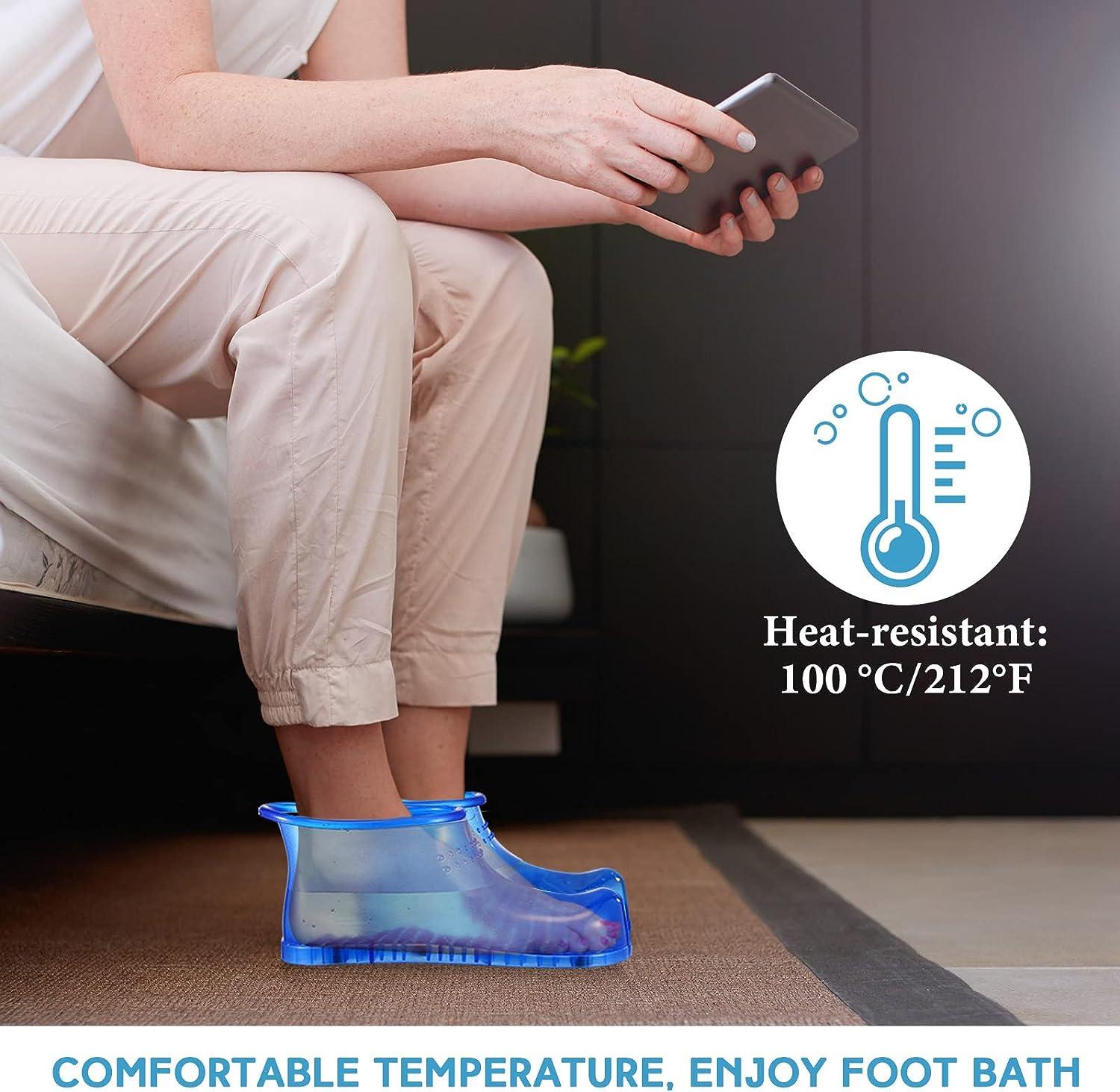 Newcotte Portable Massage Foot Bath Shoes Large Foot Soak Boots for