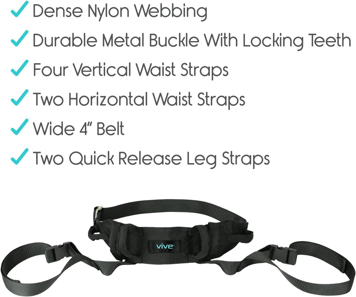 Vive Transfer Belt with Leg Loops Medical Nursing Safety Gait Assist