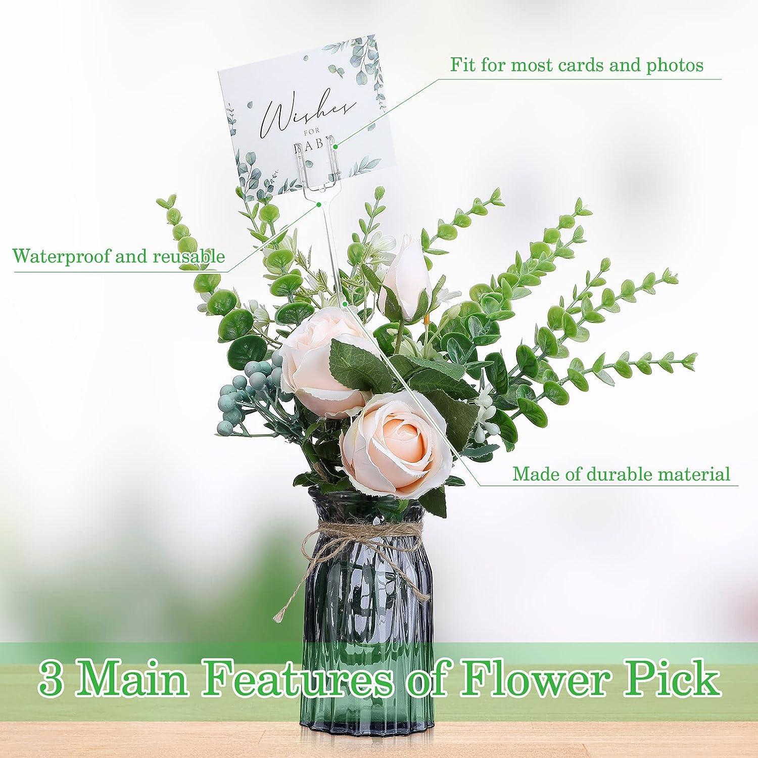 240 Pcs Floral Picks Card Holder Plastic Straight Head Flower Card