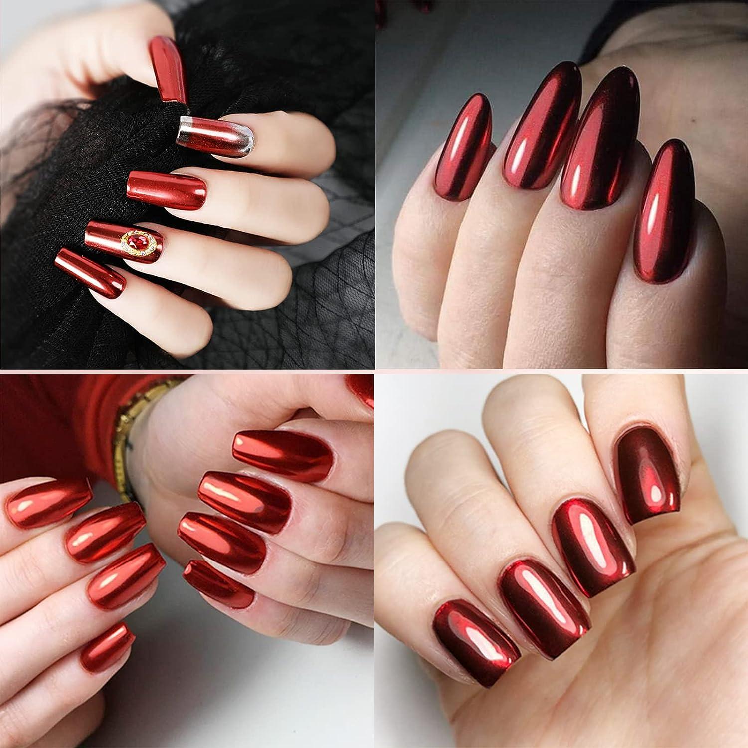 Shimmering Red Metallic Nail Illusion
