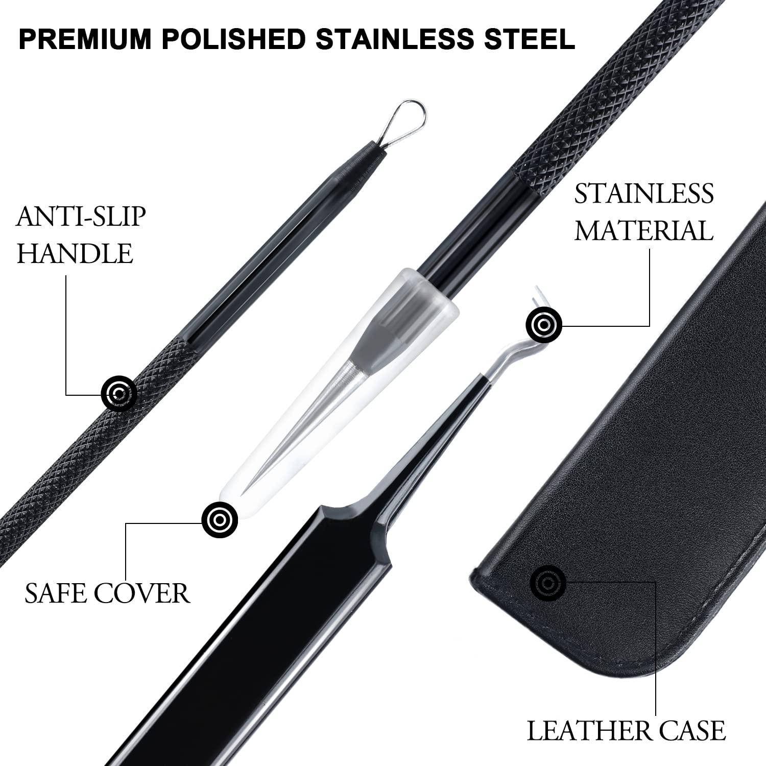 Pore Removal Tool Acne Tool Blackhead Remover Kit Curved Blackhead