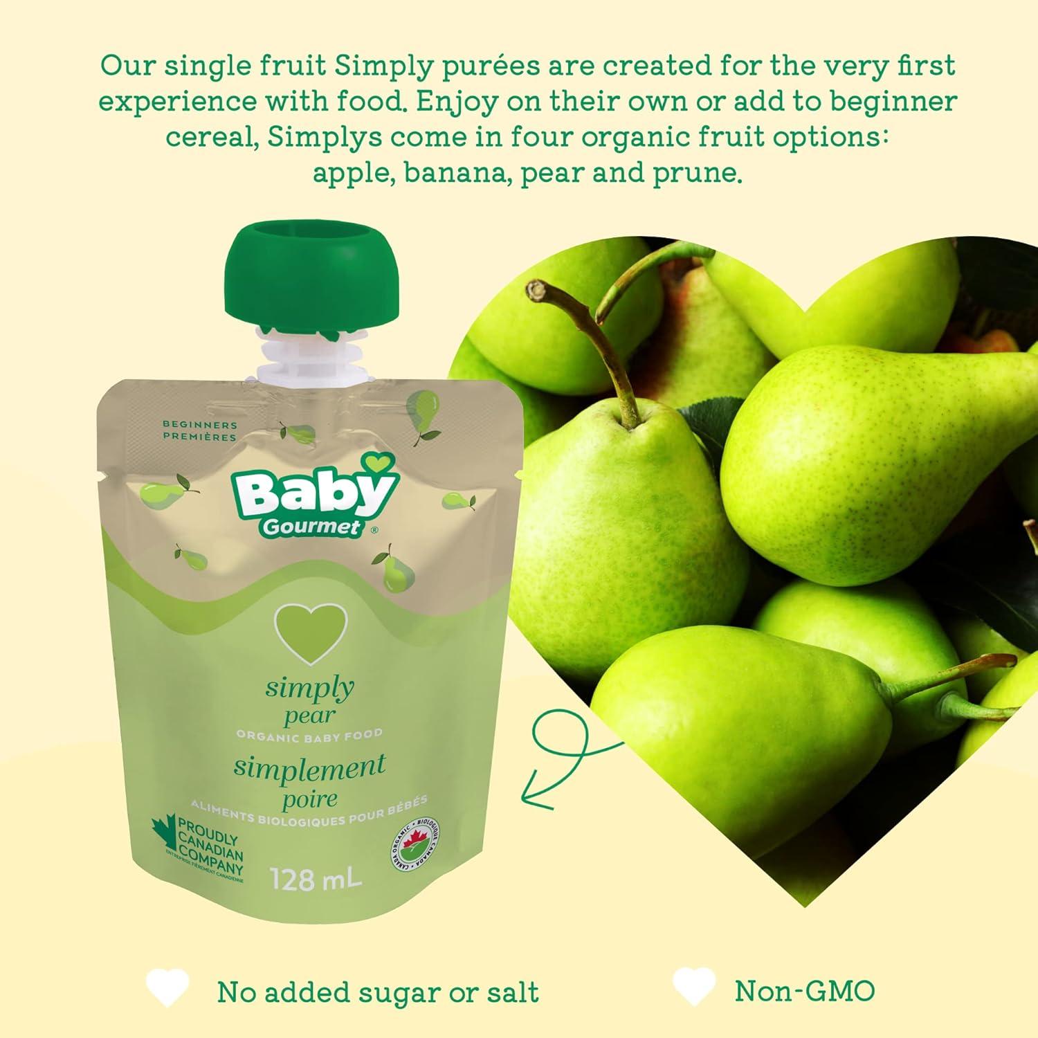 Baby Gourmet Organic Puree Baby Food Pouches Simply Pear No