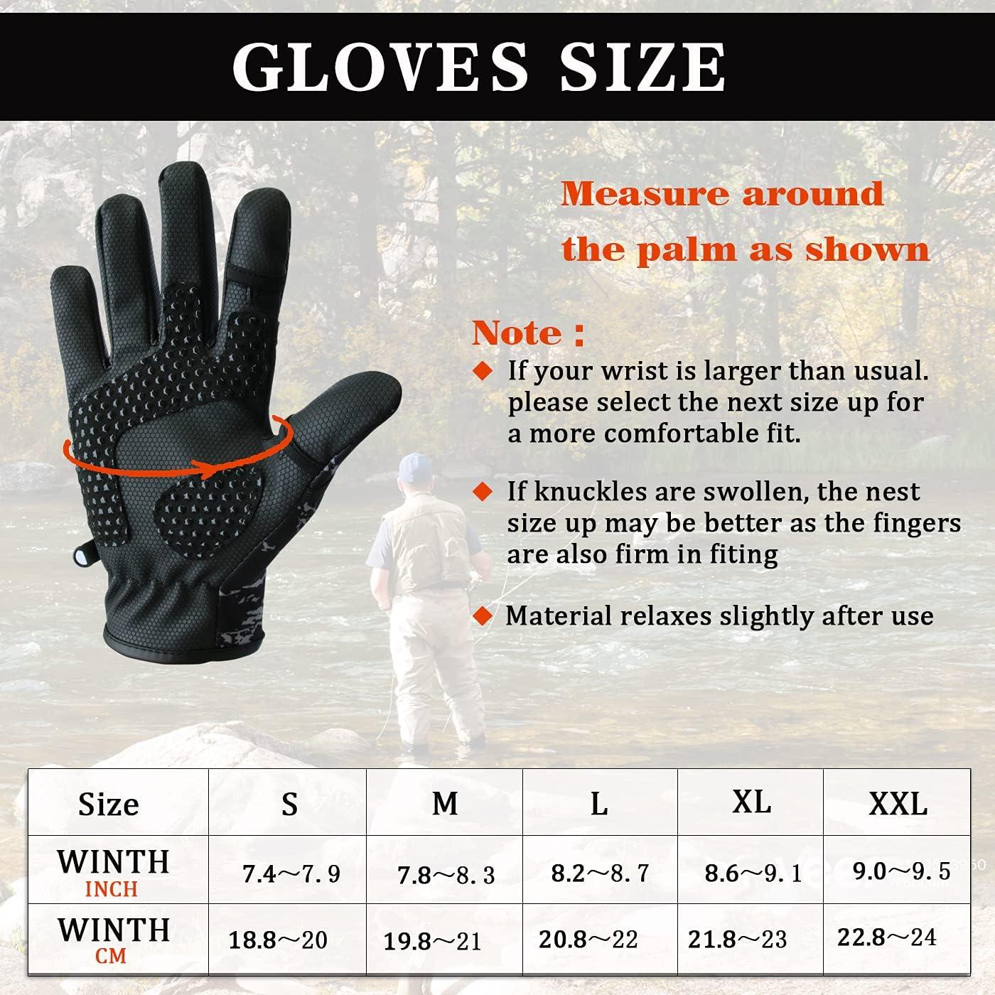 Drasry Touchscreen Fishing Gloves Two-Finger Cut Suitable for 46 to 86  Neoprene Reinforced Non-Slip Waterproof Gloves for Fly Fishing Photography  Hiking Jogging Cycling Walking Black-Gray Medium