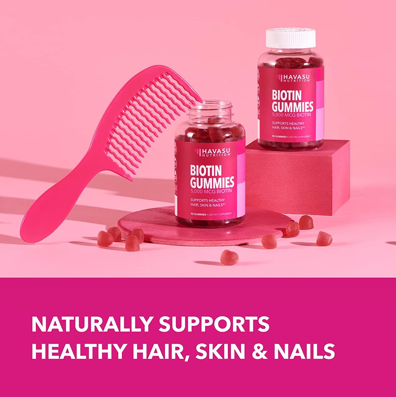 Biotin 5000mcg Hair, Skin And Nail Growth Support Gummy Supplement