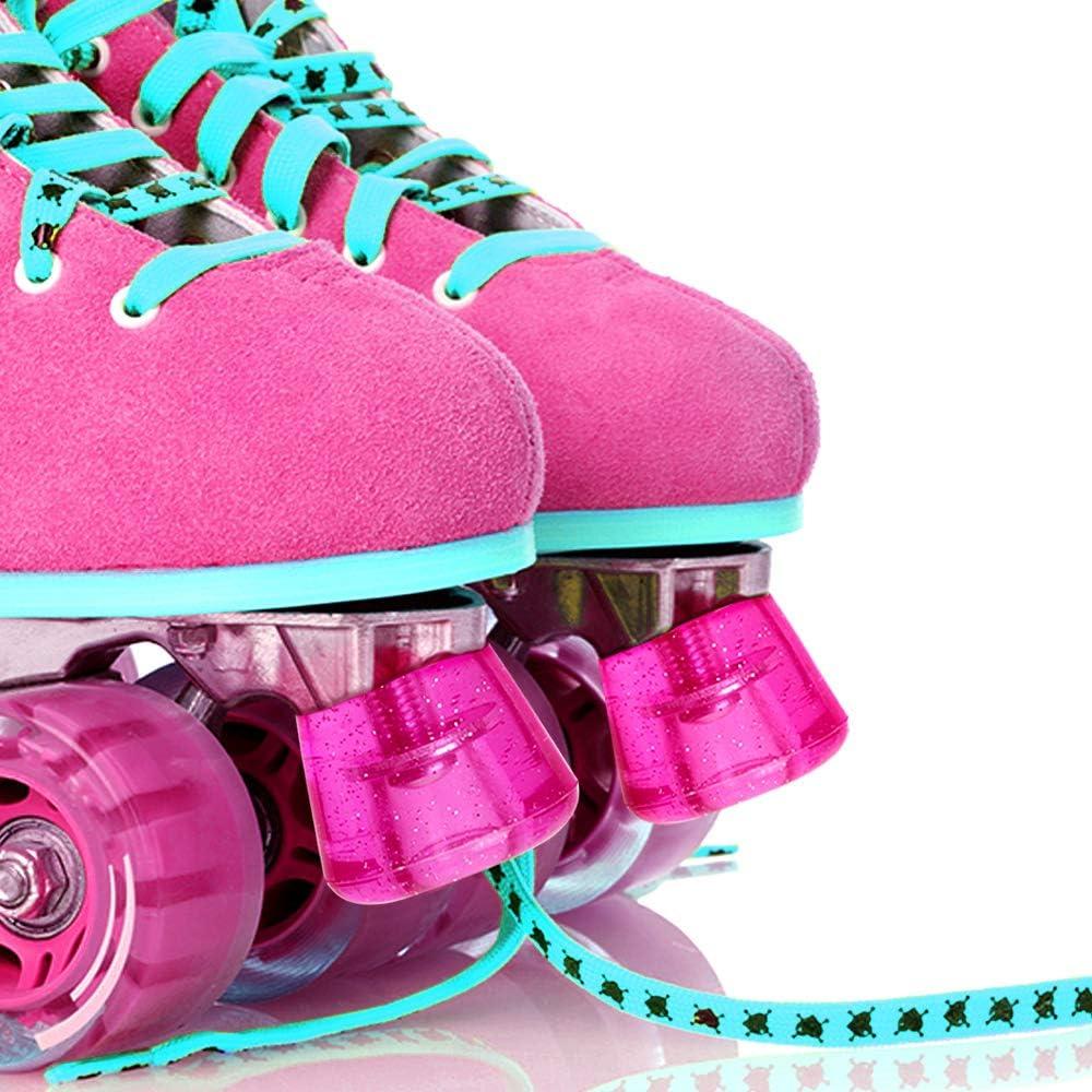 Produktbild von 2 Stück PU Roller Skates Toe Stopper Inline Skates Schlittschuhe Zubehör Outdoor Pink