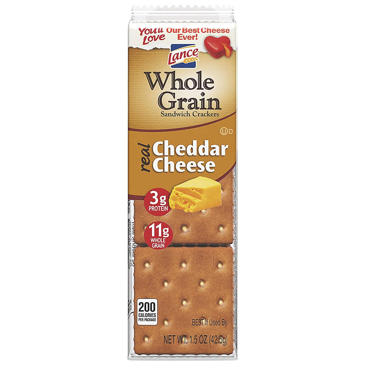 Lance Whole Grain Cheddar Cheese Crackers 3 Boxes of 8 Individual