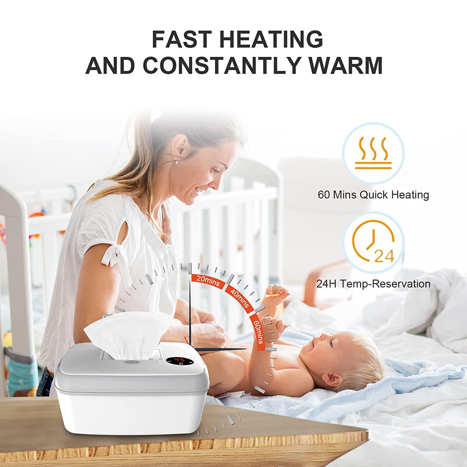 Wipe Warmer Baby Wet Wipes Dispenser High Capacity LED Display Silent
