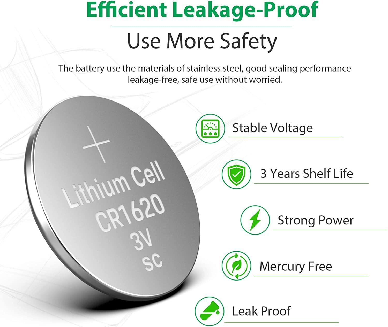 LiCB CR1620 3V Lithium Battery CR 1620 (10-Pack)