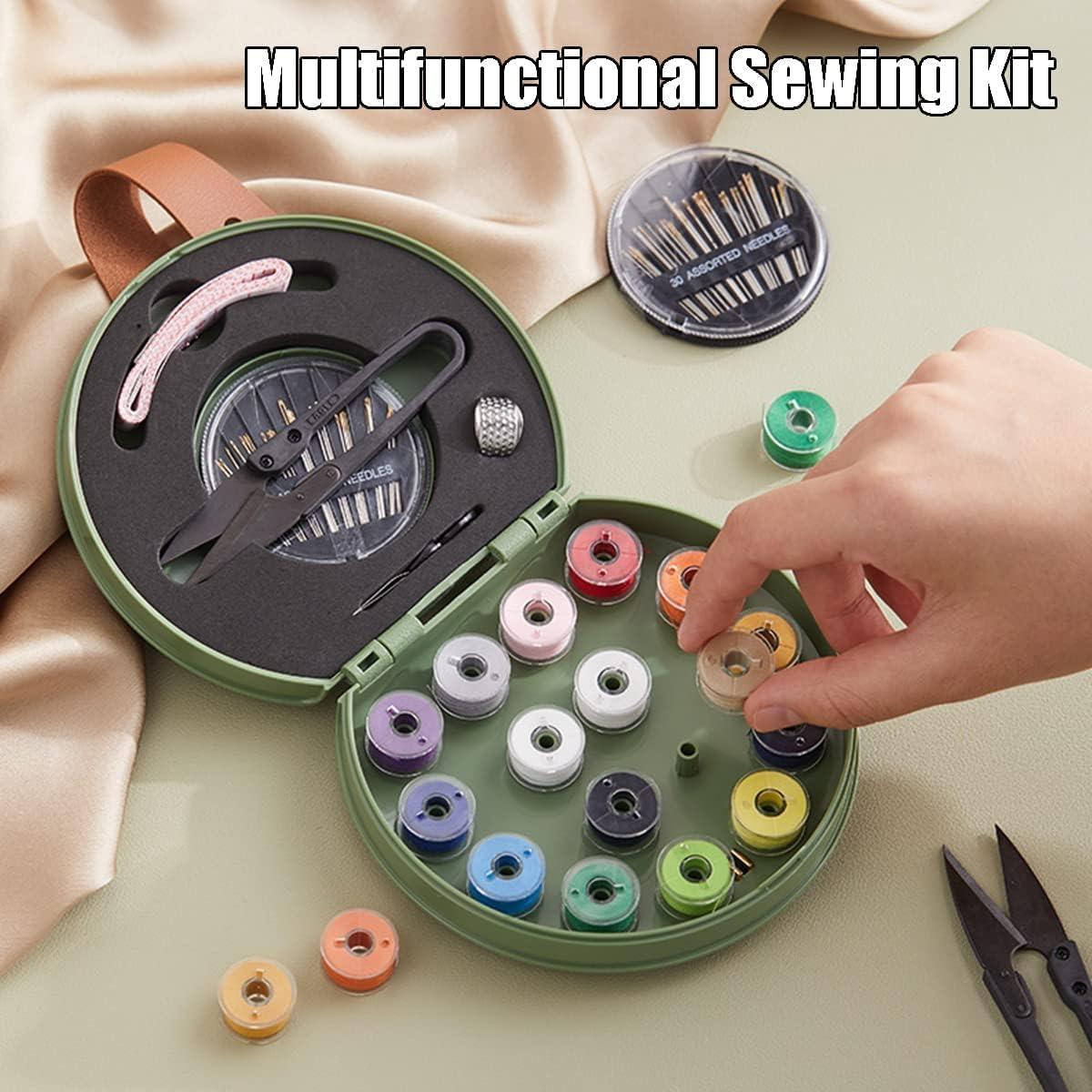 Sewing Kit, Travel Mini Sewing Kits for Adults Supplies Repair Project Kit  Needle Family Sewing Thread Accessories Traveler DIY Organizer (Green Sewing  kit)