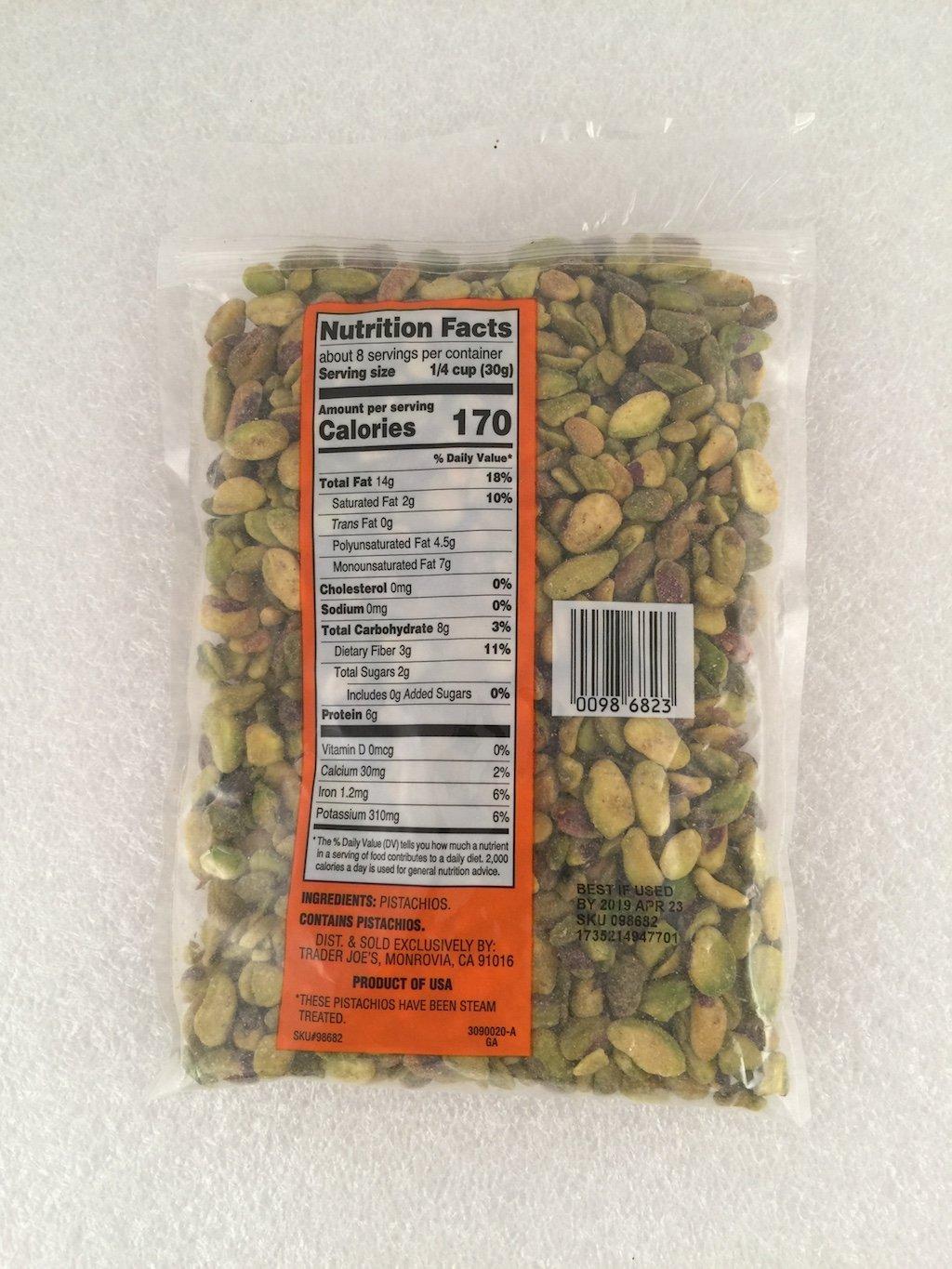 Trader Joe's Raw Pistachio Nutmeats Halves and Pieces (8oz Packaging)