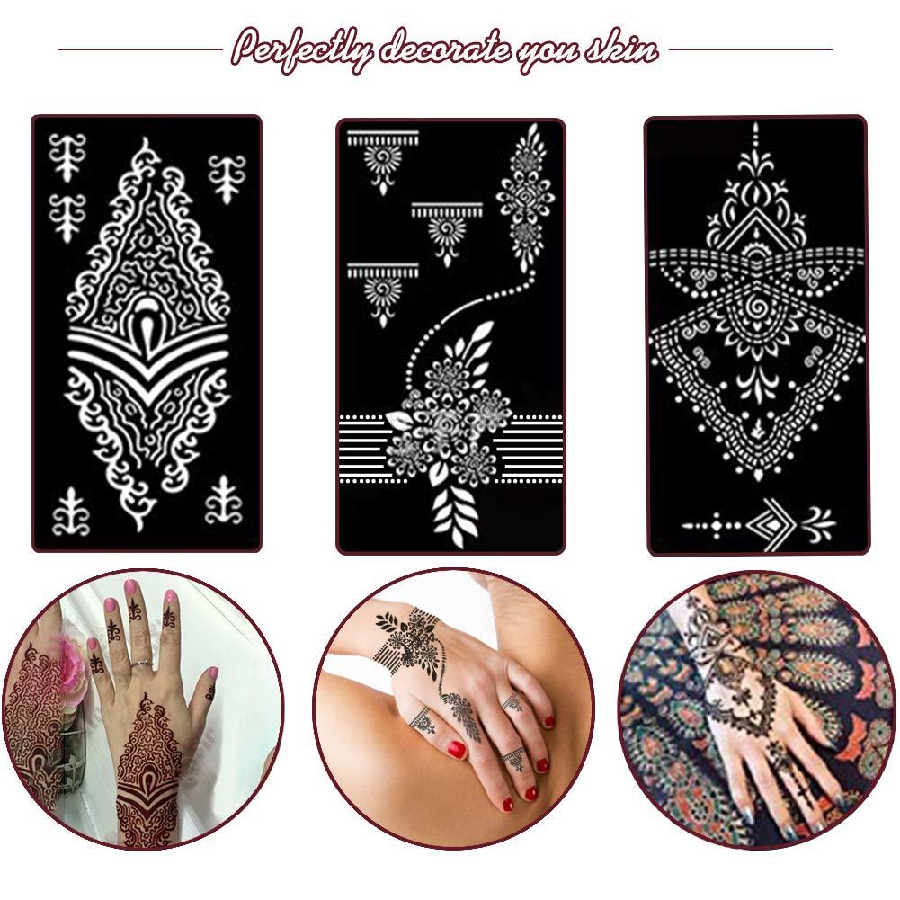 Temporary Tattoo Stencils India Henna Flower Sticker Hand Body Art Paint  Women ^