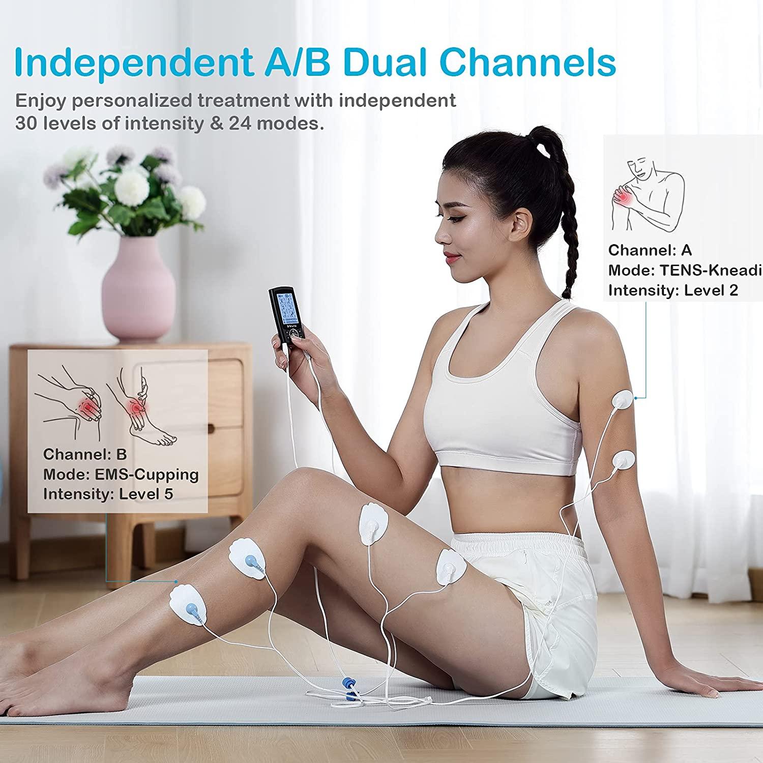 Belifu Independent Dual Channel TENS EMS Unit with 24 Modes, Rechargeable  Muscle Stimulator for Pain…See more Belifu Independent Dual Channel TENS  EMS