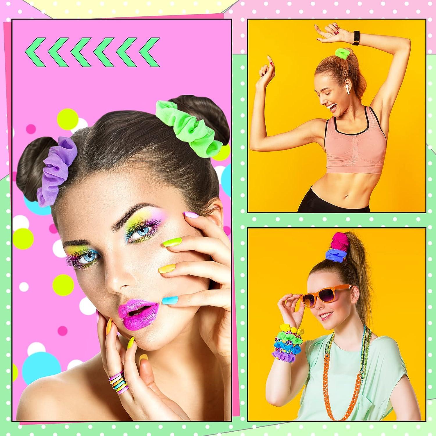 Hair Scrunchies, 8 Pack Shiny Metallic Scrunchies Elastic Hair Ties