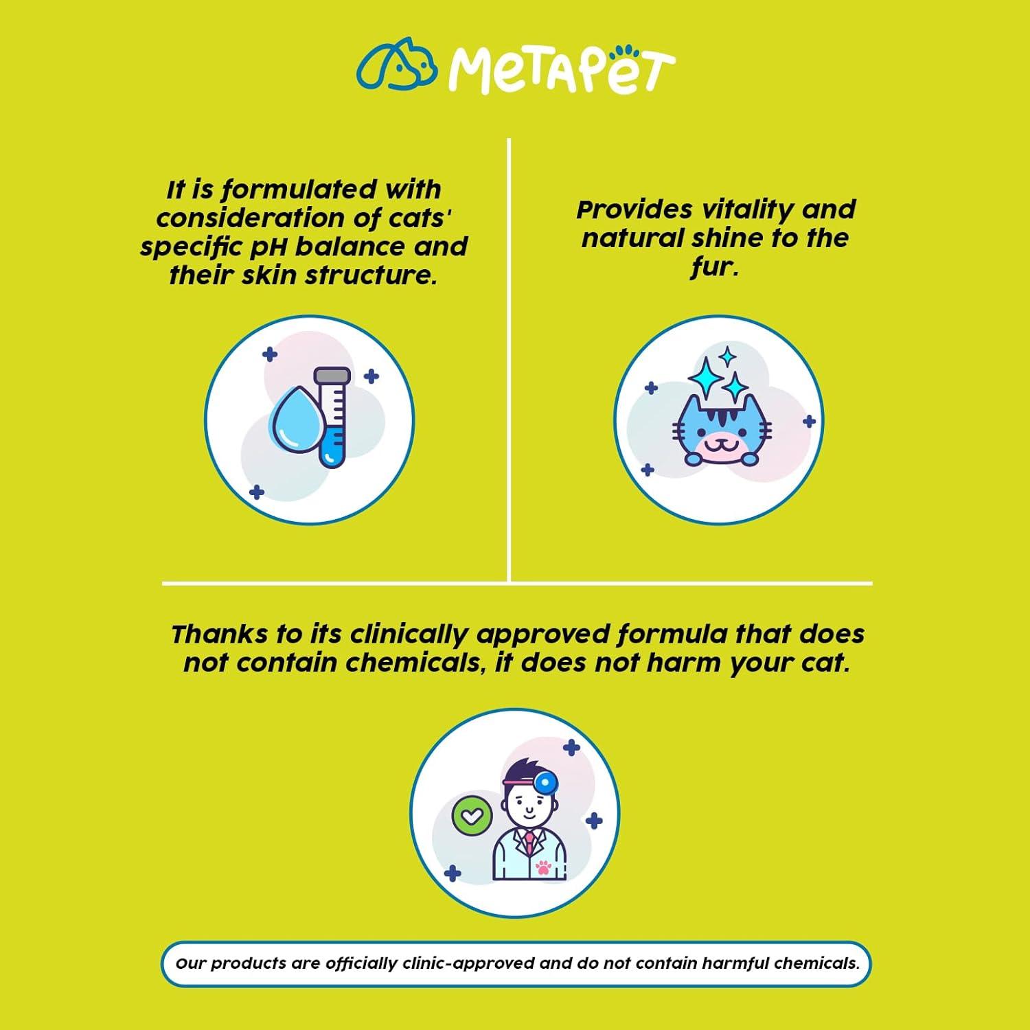 Waterless Dry Cat Shampoo No Rinse Kitten Shampoo pH Balanced Sensitive