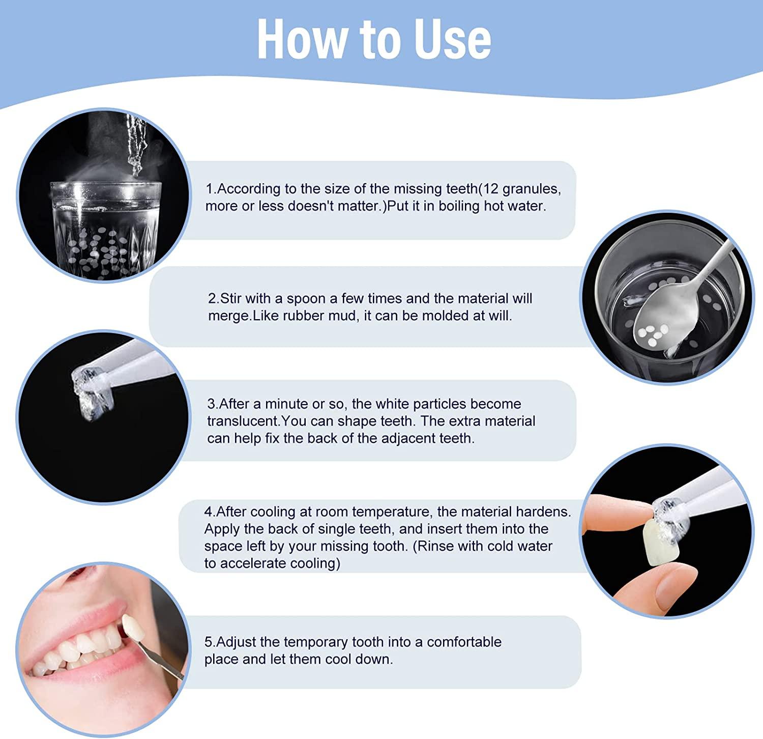 Temporary Tooth Repair Kit Dental Repair Replace Missing Broken Tooth  Reusable
