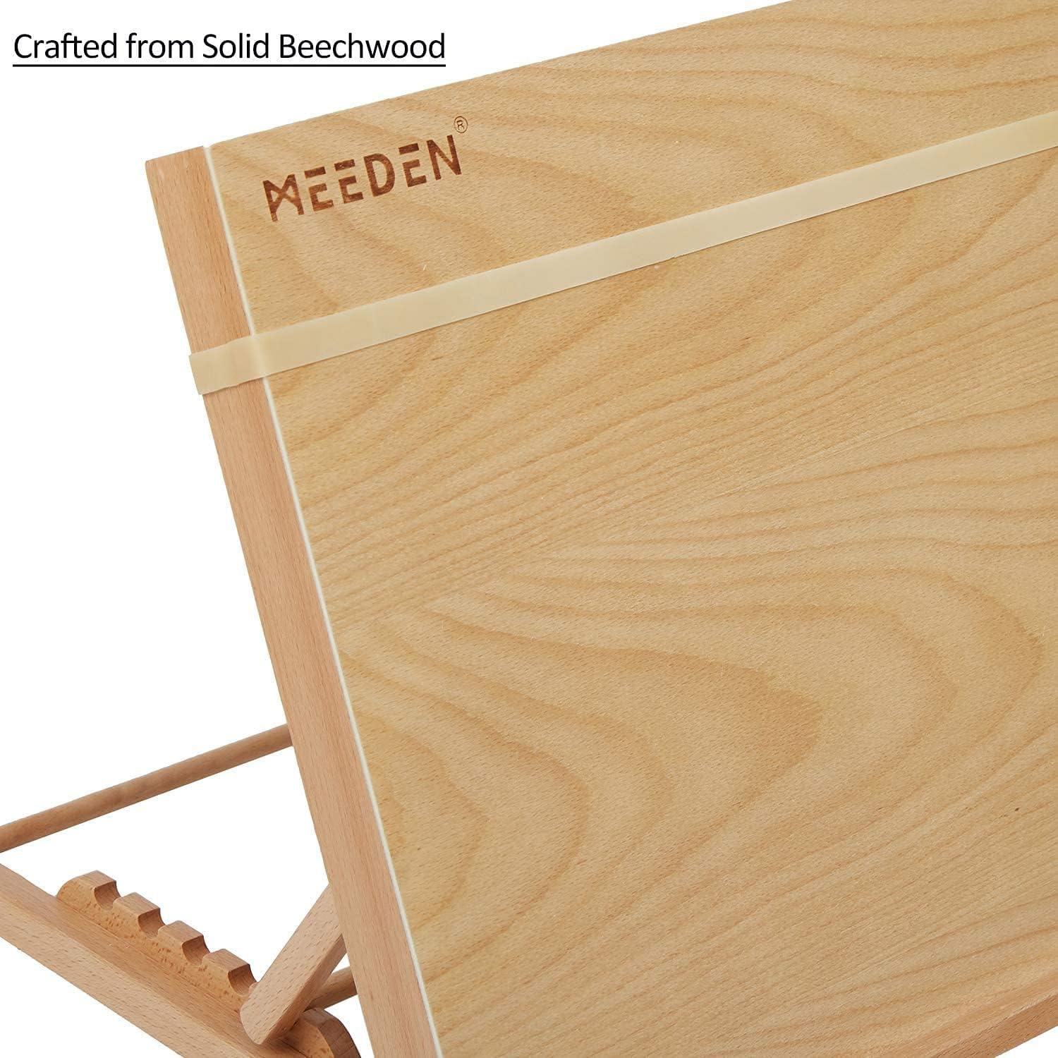 Portable & Adjustable Wood Sketching Board - ATWORTH Wood Desktop Easel Tabletop  Easel, 18 x 14