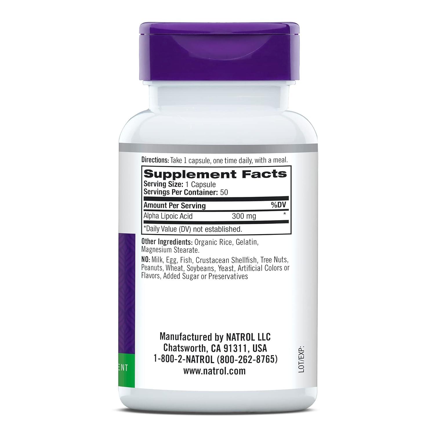 Natrol AlphaLipoic Acid 300mg 50 Capsules