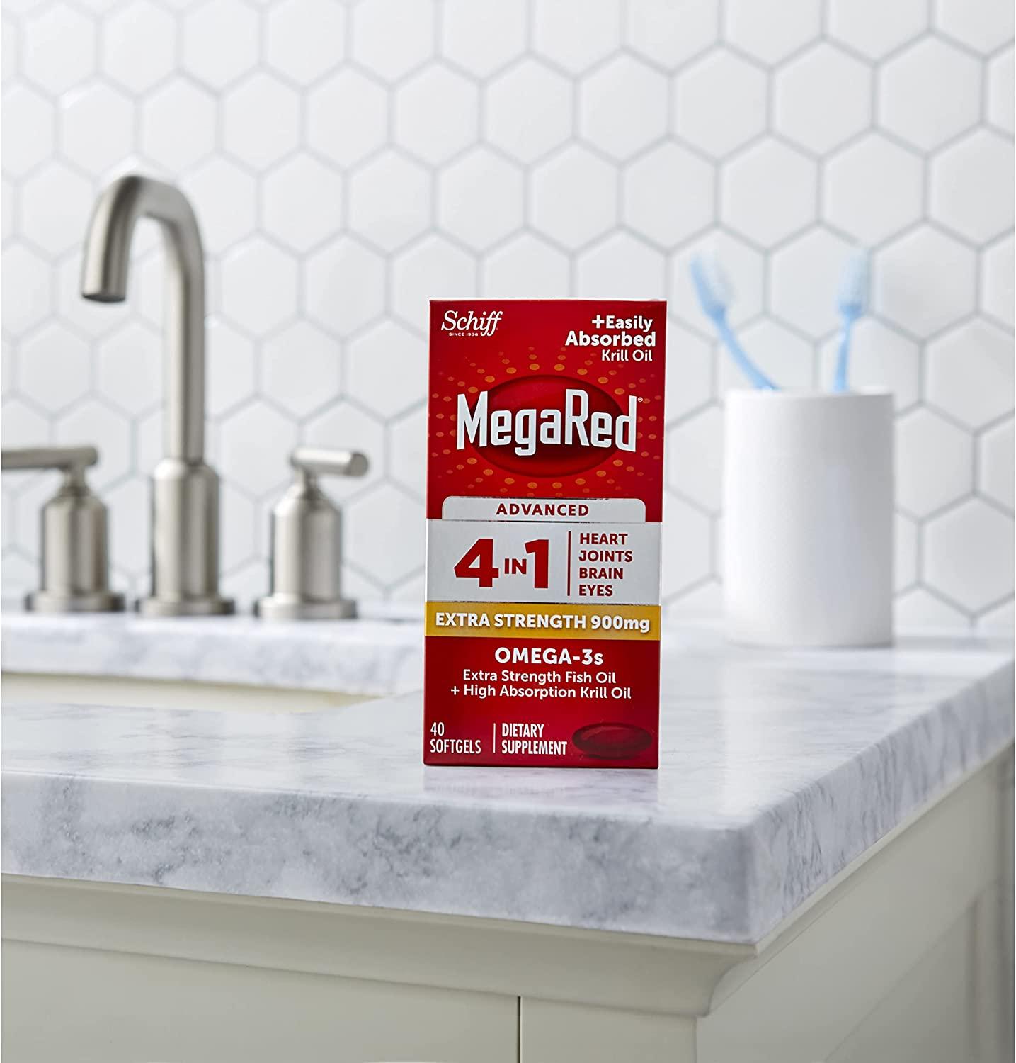 Schiff MegaRed Advanced 4-in-1 Omega-3s Extra Strength 900 mg - 40 ...