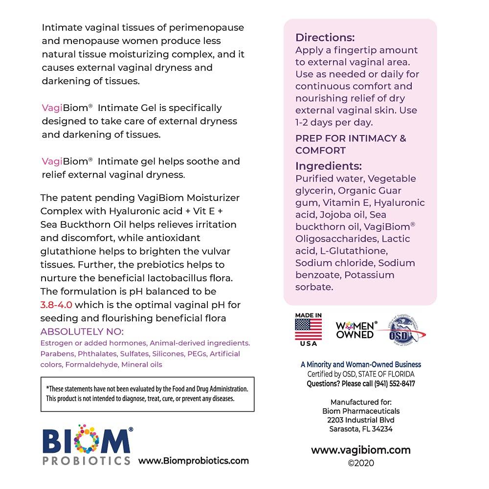 Biom Probiotics VagiBiom Vaginal Gel - Hyaluronic Acid & Glutathione for  Moisture & pH Balance | Vegan & Paraben-Free | Buy Now with Express  International Delivery | GoSupps.com