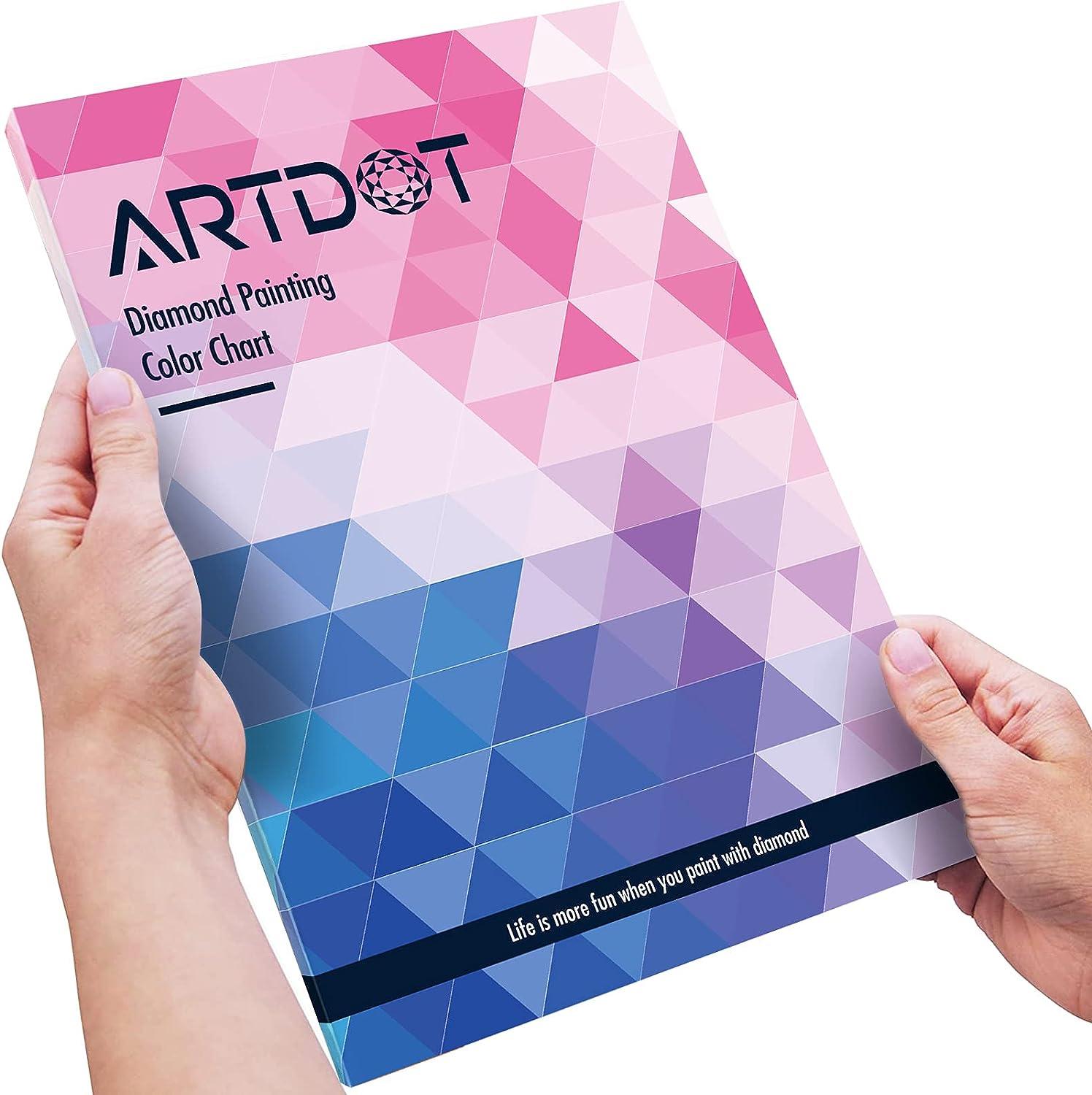ARTDOT Color Card for Diamond Painting Kits 5D Diamond Art Reference Tools  with DMC Number Matching 445 Colors Diamond Painting Accessories