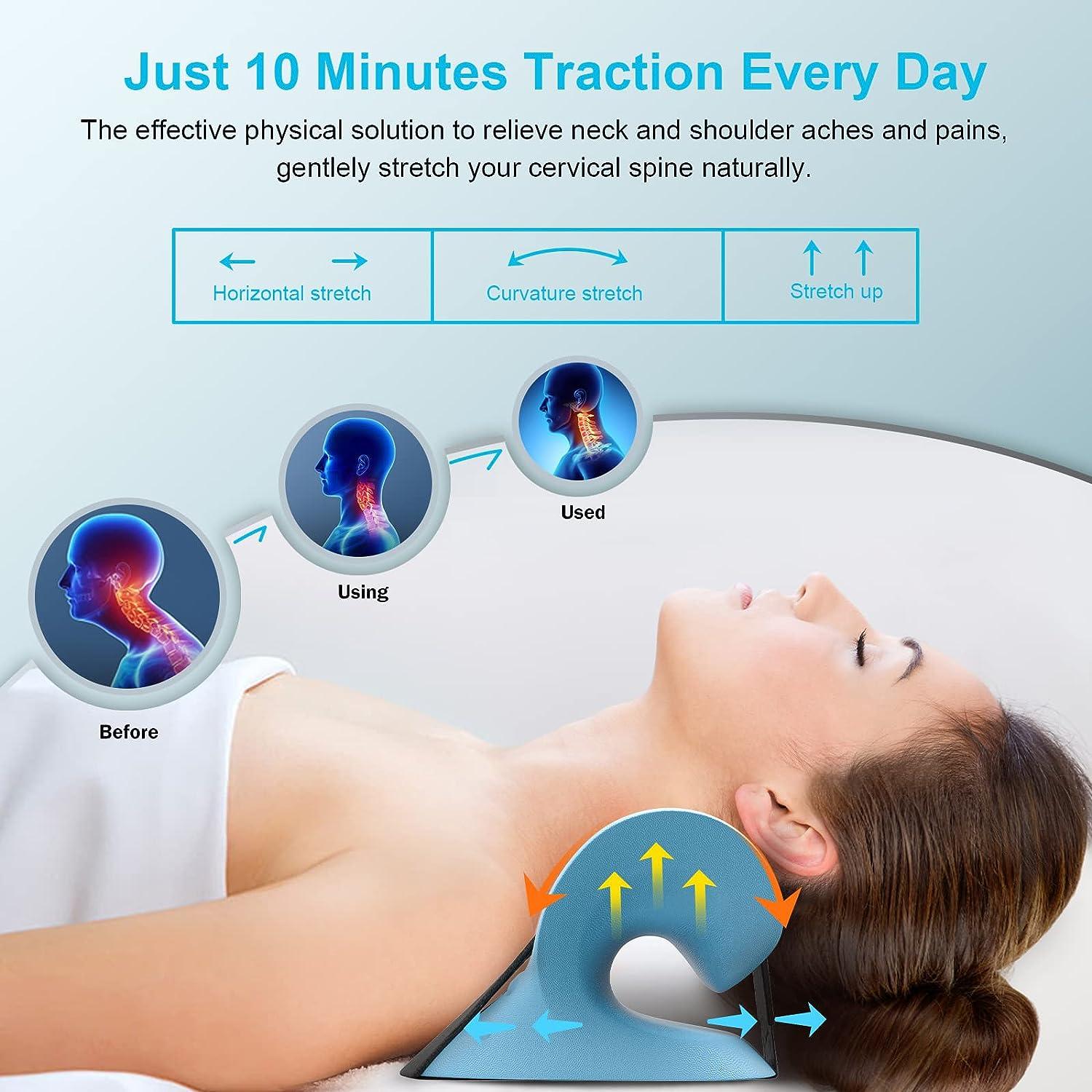 RESTCLOUD Neck and Shoulder Relaxer, Cervical Traction Device for TMJ Pain  heat