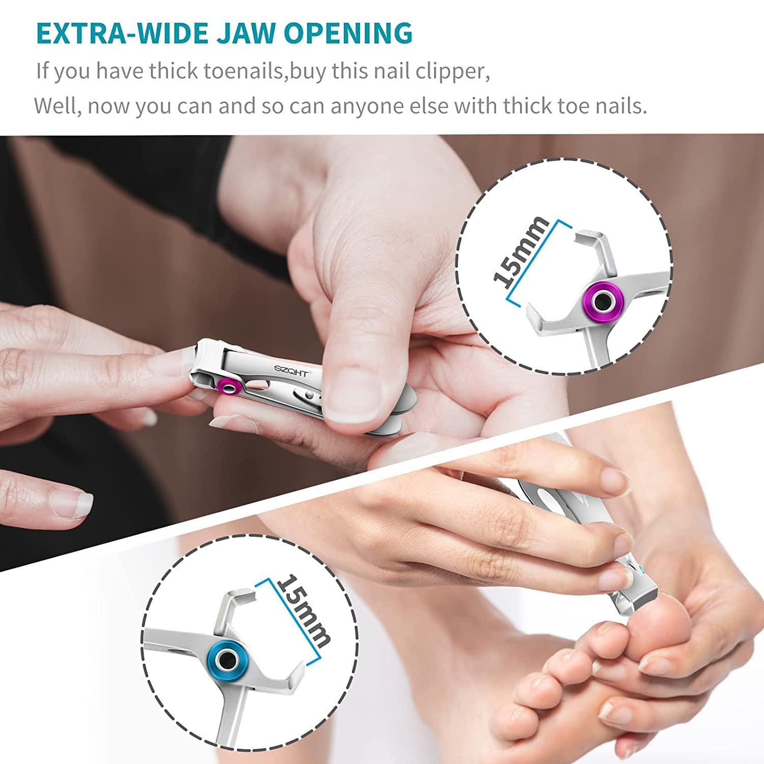 Jaw Opening Nail Cutter for Thick Nails Toe Nail Clippers Set